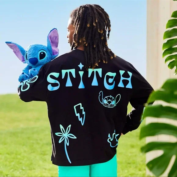 Disney Parks Stitch 626 Celebration Crew Sweatshirt Black Blue | Medium | NWT - Picture 4 of 10